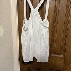 Pink Lily White Tank Top